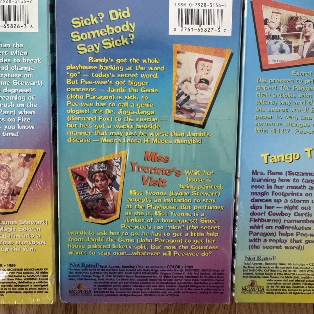 Pee Wee's Playhouse VHS Set of 11 Tapes - 9 are Factory Sealed PeeWee Herman